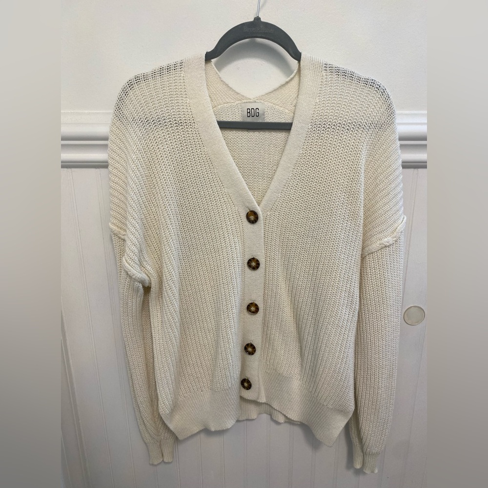 BDG Women's Off-White Button-Up Cardigan